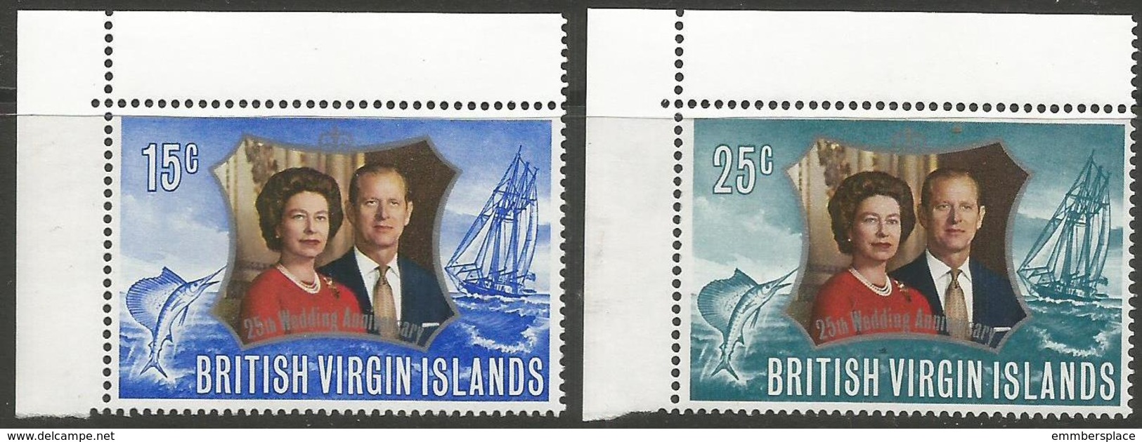 Virgin Islands - 1972 Silver Wedding MNH **  SG 275-6 - British Virgin Islands