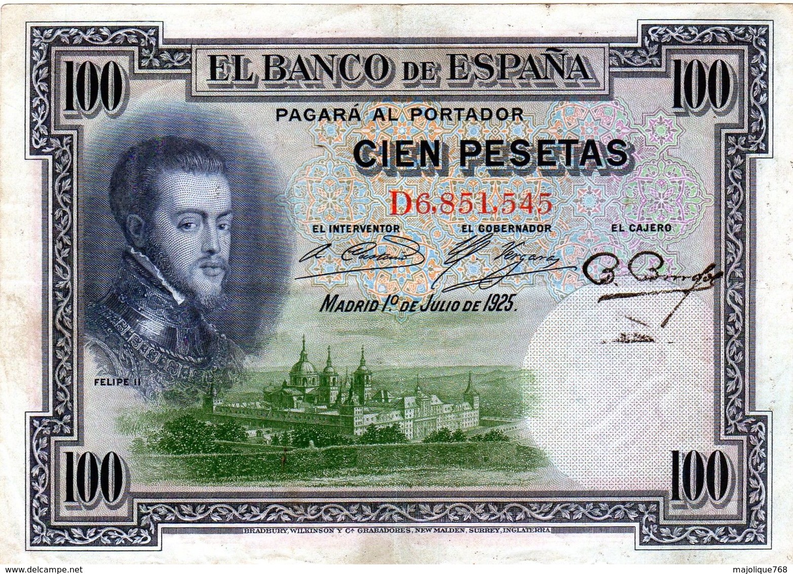 Billet De L’Espagne De 100 Pesetas Du 01-07-1925 En T B - - 100 Pesetas