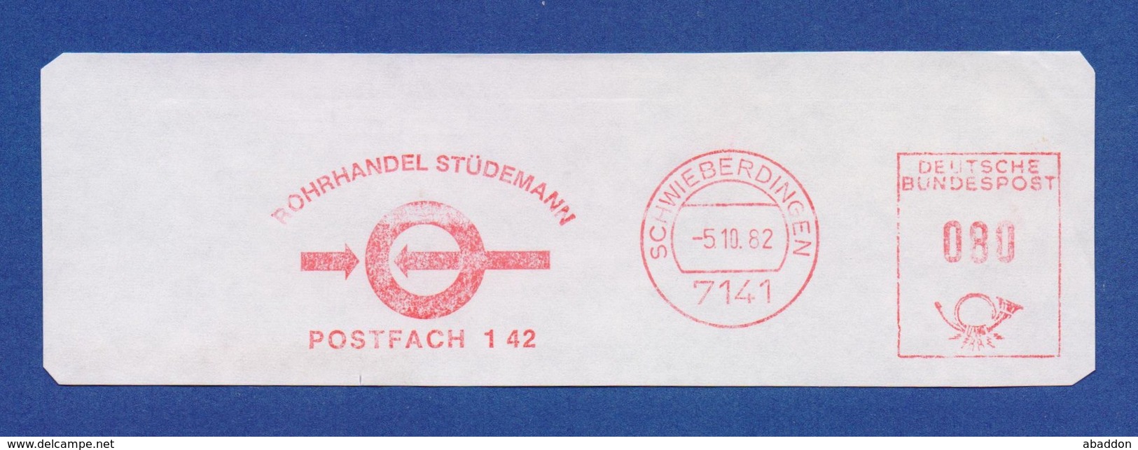 BRD AFS - SCHWIEBERDINGEN, Rohrhandel Stüdemann 1982 - Maschinenstempel (EMA)