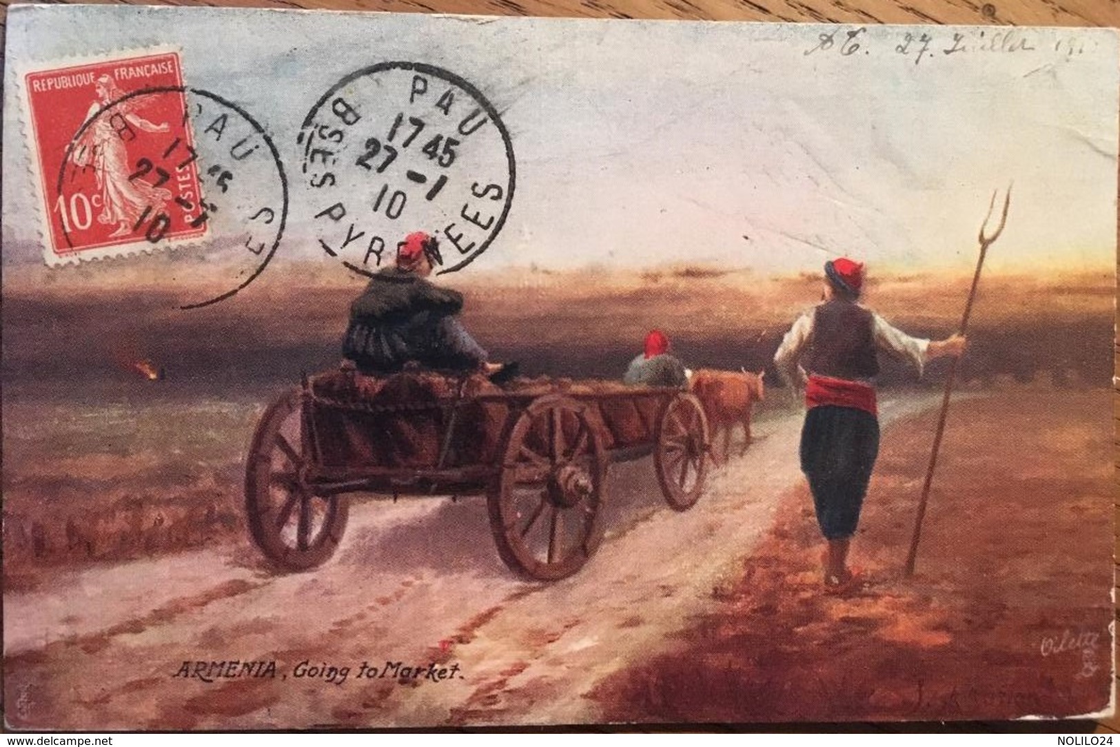 Cpa ARMÉNIE / ARMENIAN : ARMENIA - GOING TO MARKET : TUCK'S POSTCARD "OILETTE" / VILLAGE LIFE In ARMENIA, 1910 - Armenia