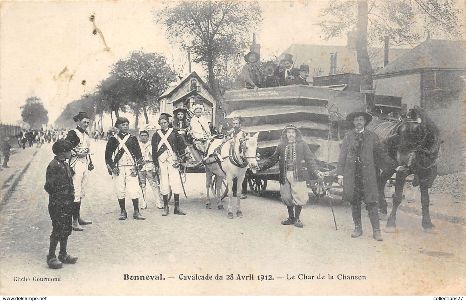 28-BONNEVAL- CAVALCADE DU 28 AVRIL 1912- LE CHAR DE LA CHANSON - Bonneval