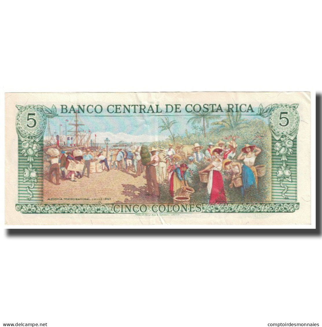 Billet, Costa Rica, 5 Colones, 1990, 1990-01-01, KM:241, TTB - Costa Rica