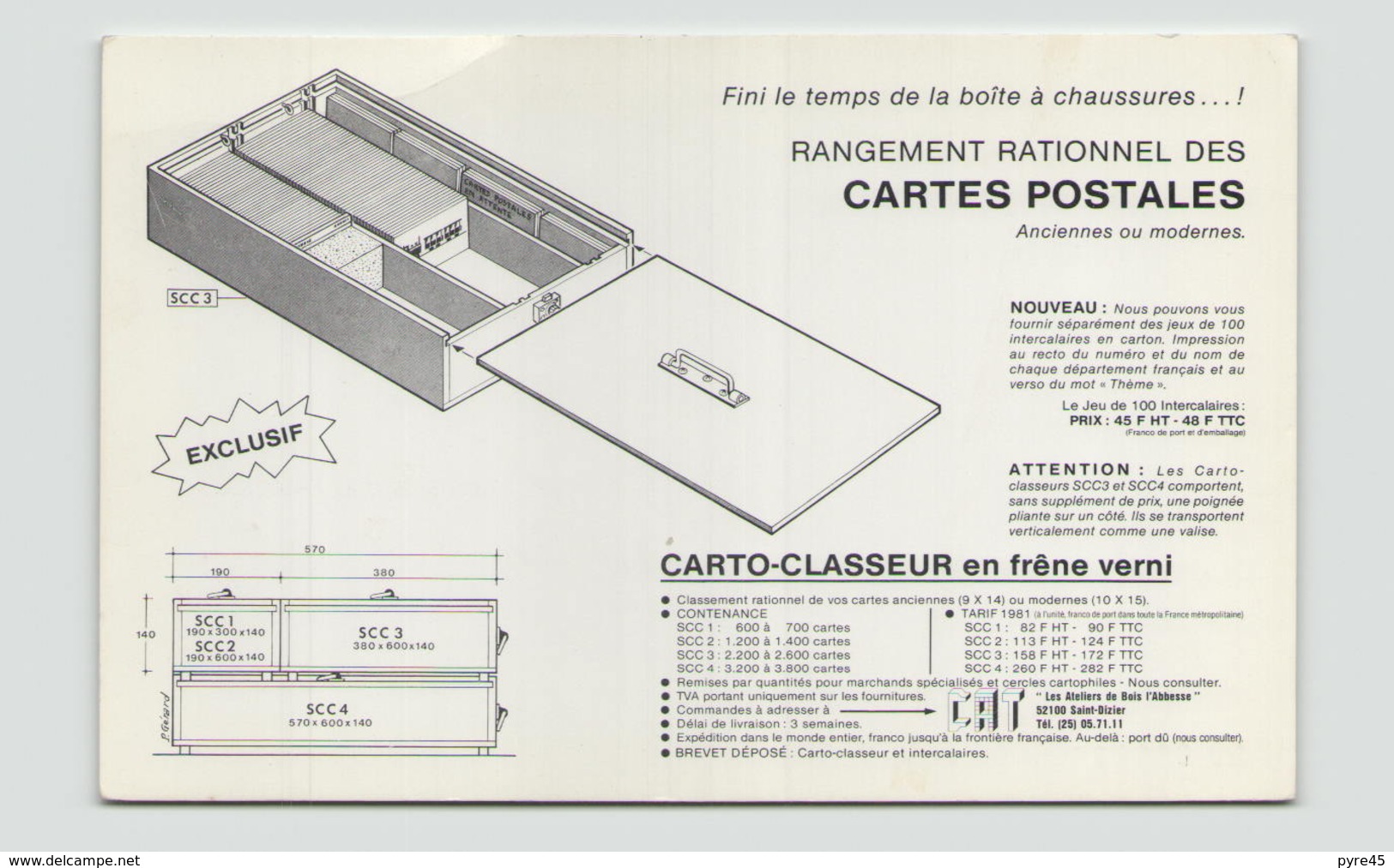 CAT LES ATELIERS DE BOIS L ABBESSE SAINT DIZIER 84 / 2000 EXEMPLAIRES - Publicité