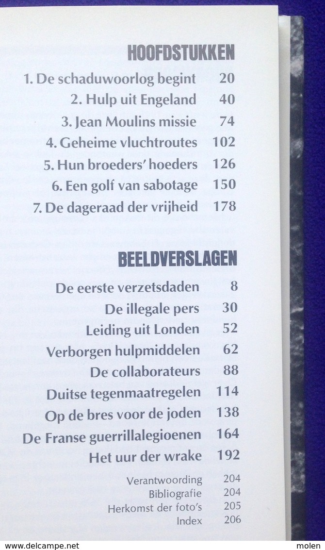 DE VERZETSBEWEGINGEN Tweede Wereldoorlog 208pp ©1981 Oorlog Verzet Collaboratie WO2 WW2 Militair Guerre Geschiedenis Z11 - Guerra 1939-45