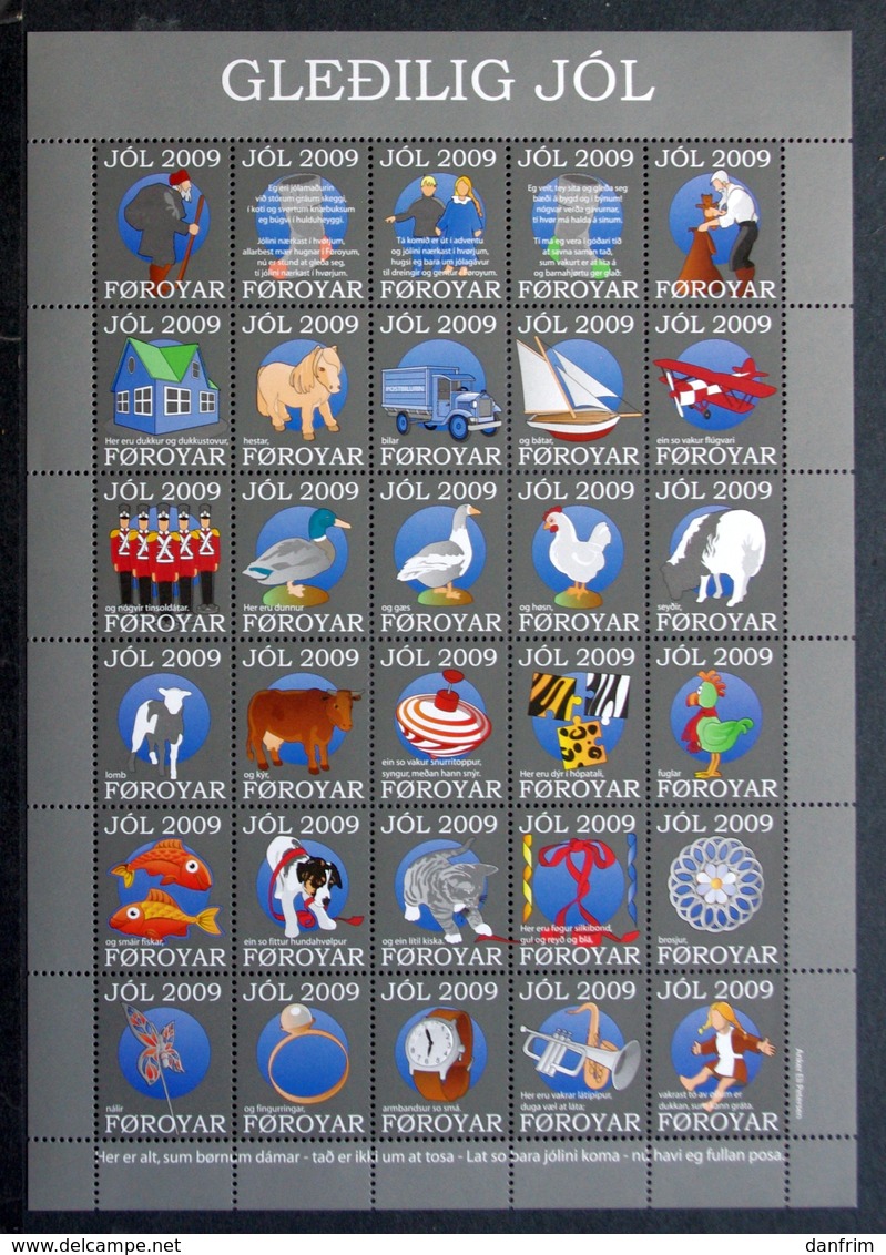 Faroe Islands 2009. Official Christmas Seals In Full Sheet . MNH(**)   ( Lot  2980 ) - Faroe Islands