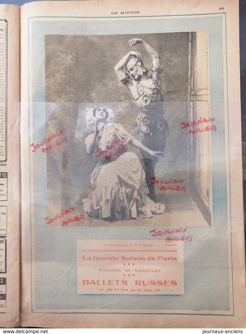 1912 BALLETS RUSSES.- THÉÂTRE DU CHATELET - Mlle KARSAVINA ET M. NIJINSKY - PUBLICITÉ - Autres & Non Classés