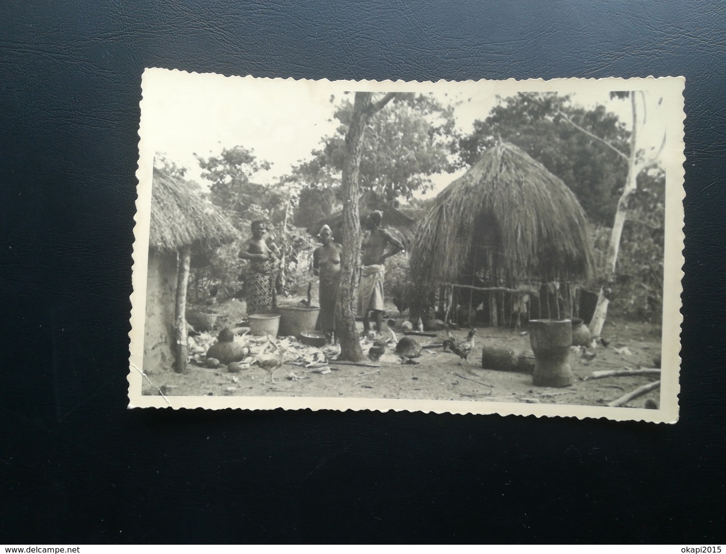 CONGO BELGE ÉTHNIQUE PILLAGE DU MANIOC VILLAGE GROTTE DE KILUBI COLONIE BELGIQUE LOT 2 CARTE - PHOTOS + 5 PHOTOS - Congo Belge