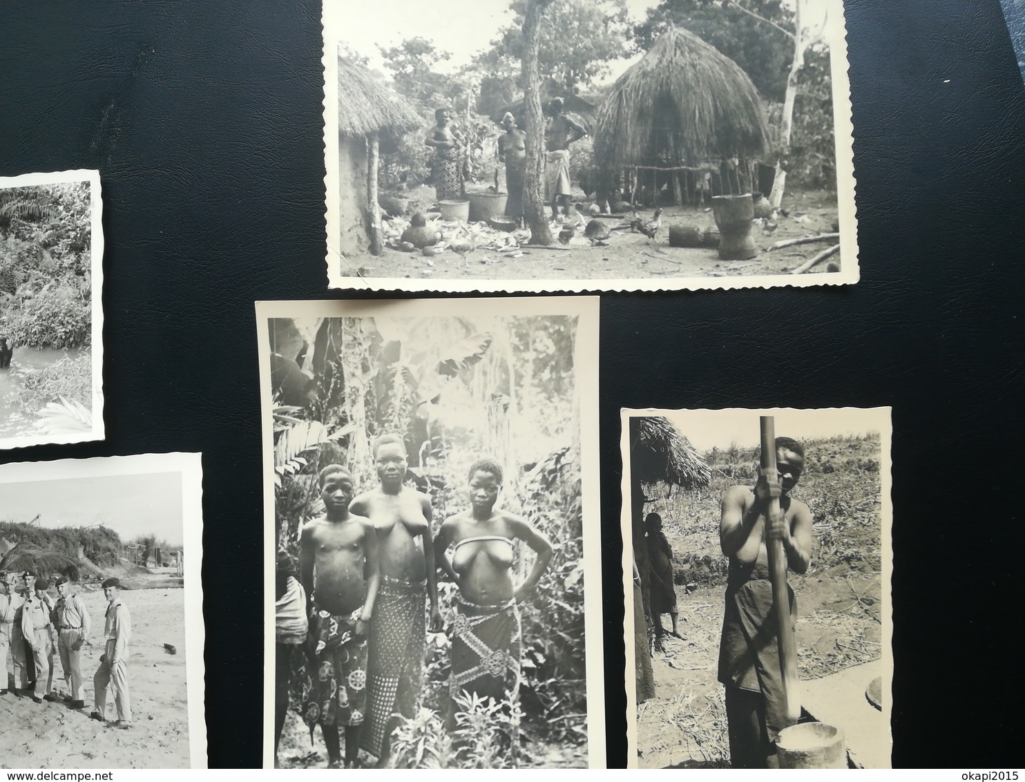 CONGO BELGE ÉTHNIQUE PILLAGE DU MANIOC VILLAGE GROTTE DE KILUBI COLONIE BELGIQUE LOT 2 CARTE - PHOTOS + 5 PHOTOS