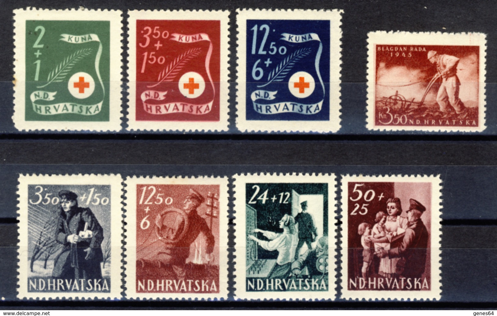 1944/45 - Croazia Indipendente - Lotto Di 3 Emissioni - Nuovi MLH* E MNH** - Croazia