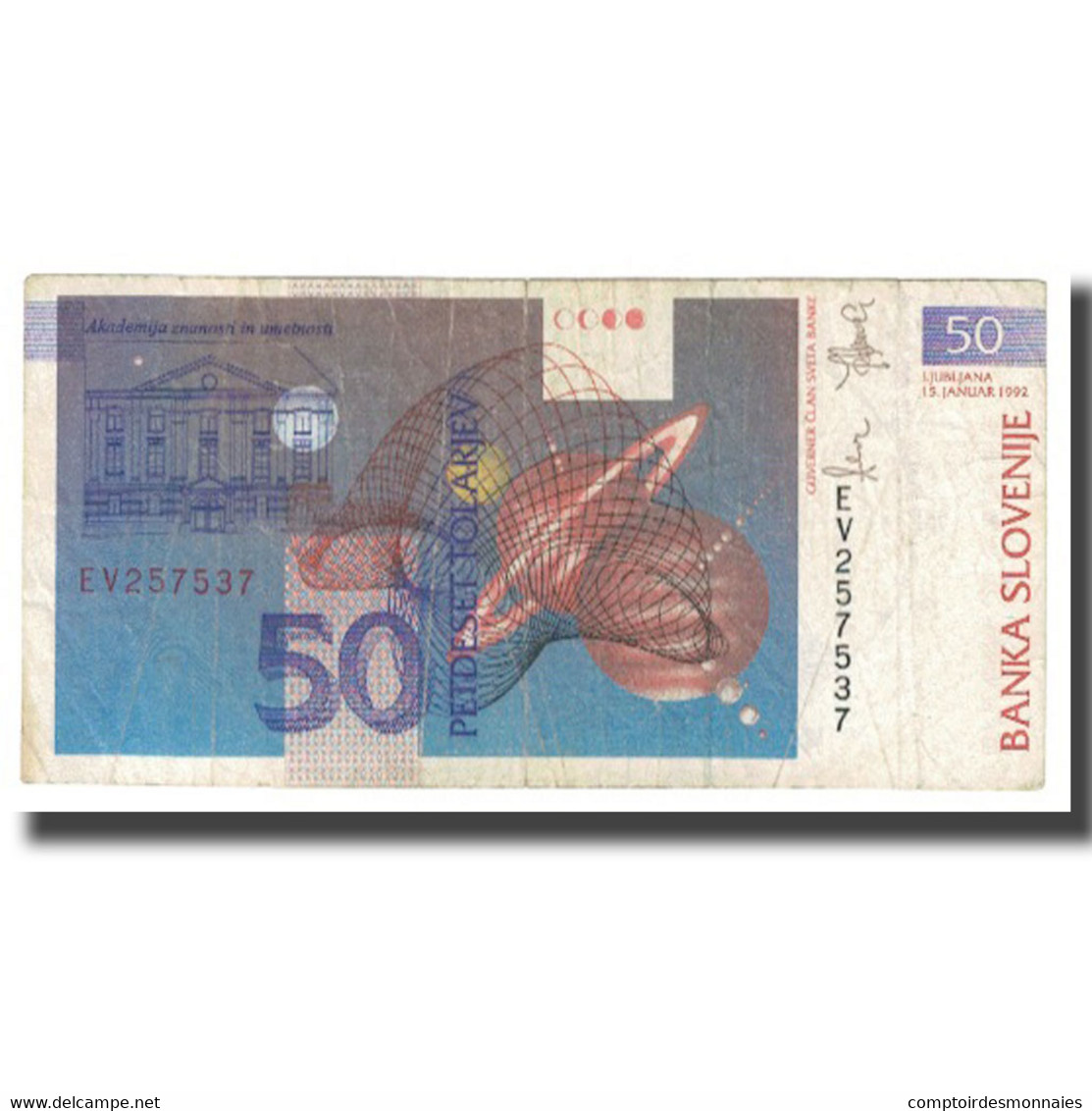 Billet, Slovénie, 50 Tolarjev, 1992, 1992-01-15, KM:13a, TB - Slovenia