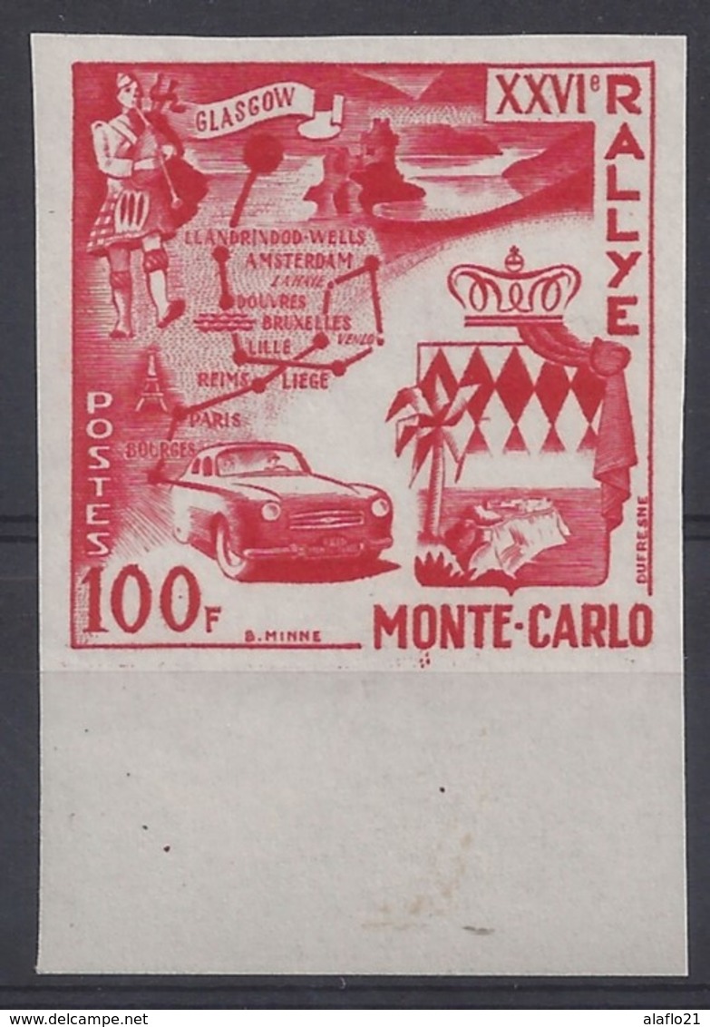 MONACO - ESSAI NON DENTELE - VERMILLON - N° 441 - RALLYE MONTE-CARLO 1956 - NEUF SANS CHARNIERE - Nuevos