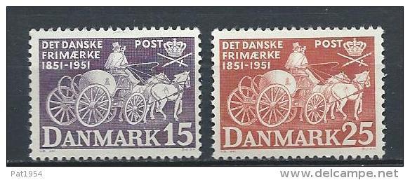 Danemark 1951 N° 341/342 Neufs** Centenaire Du Timbre - Unused Stamps