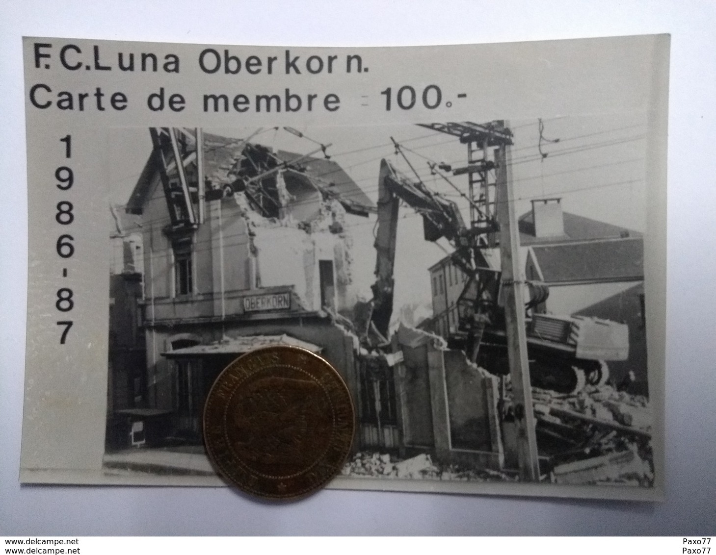 F. C. Luna Oberkorn. Carte De Membre 1986-1987 - Autres & Non Classés