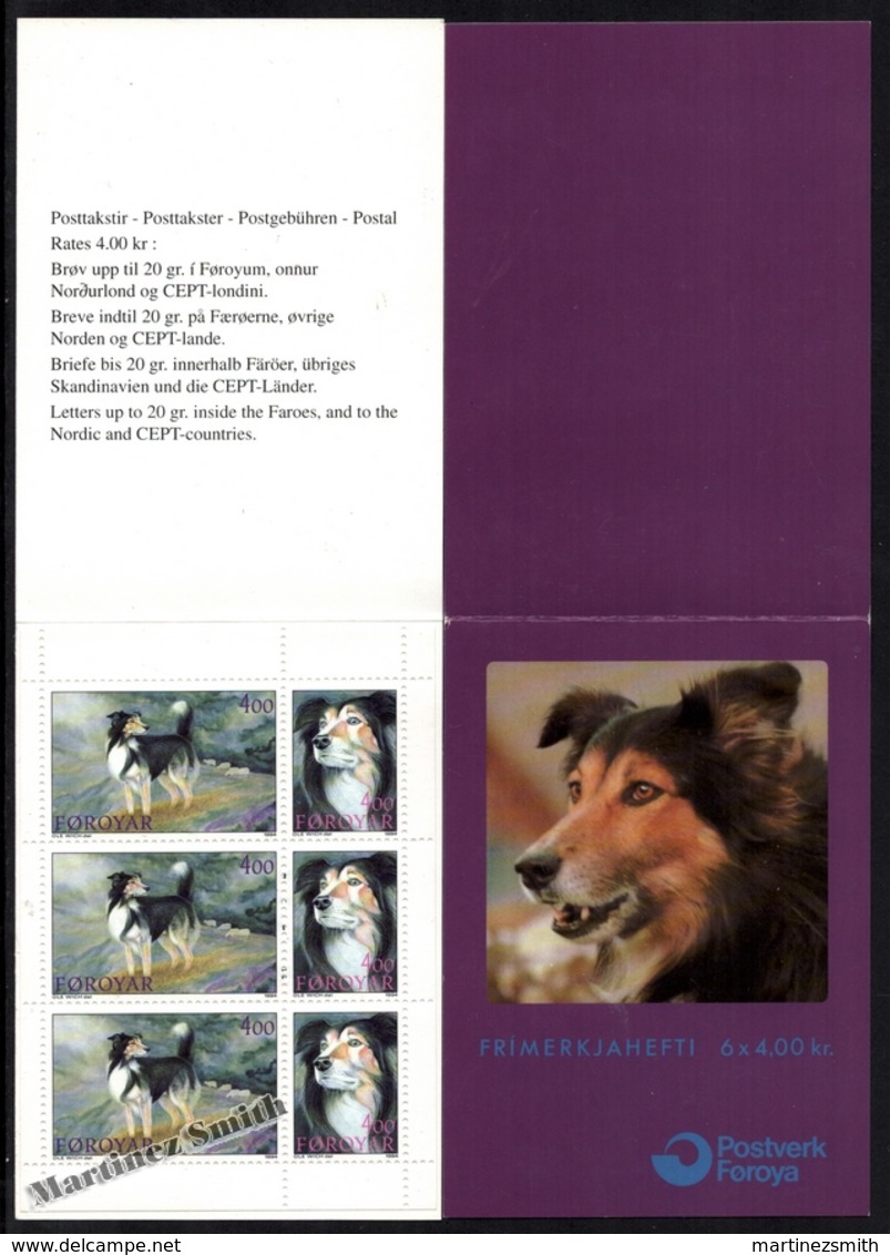 Faroe Islands - Iles Féroé 1994 Yvert 258-59, Fauna, Dogs, Berger Breed – Booklet - MNH - Faeroër