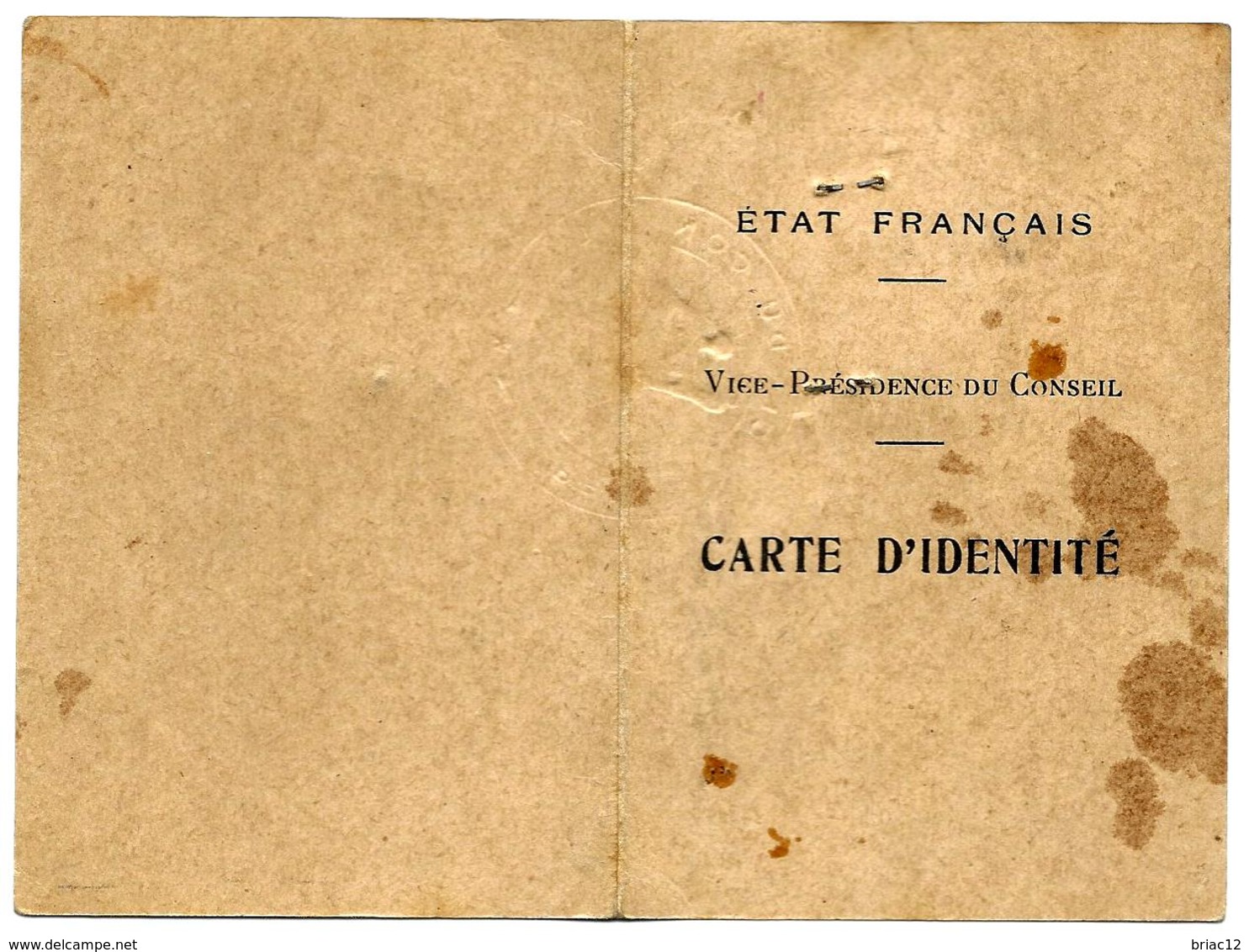 Etat Français, Vice-Présidence Du Conseil,  Carte D'identité N°23 - 1939-45