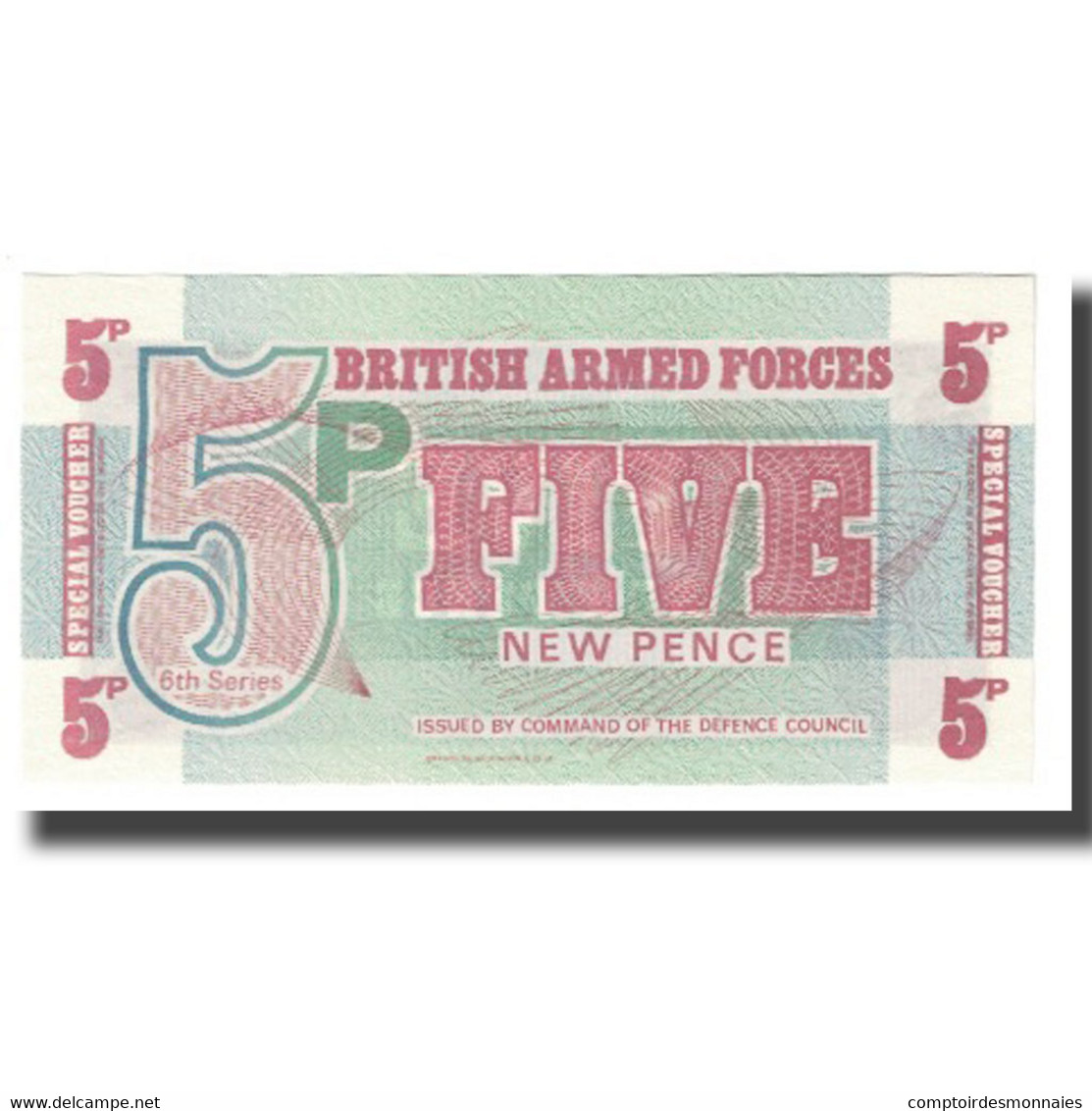 Billet, Grande-Bretagne, 5 New Pence, KM:M44a, NEUF - British Armed Forces & Special Vouchers