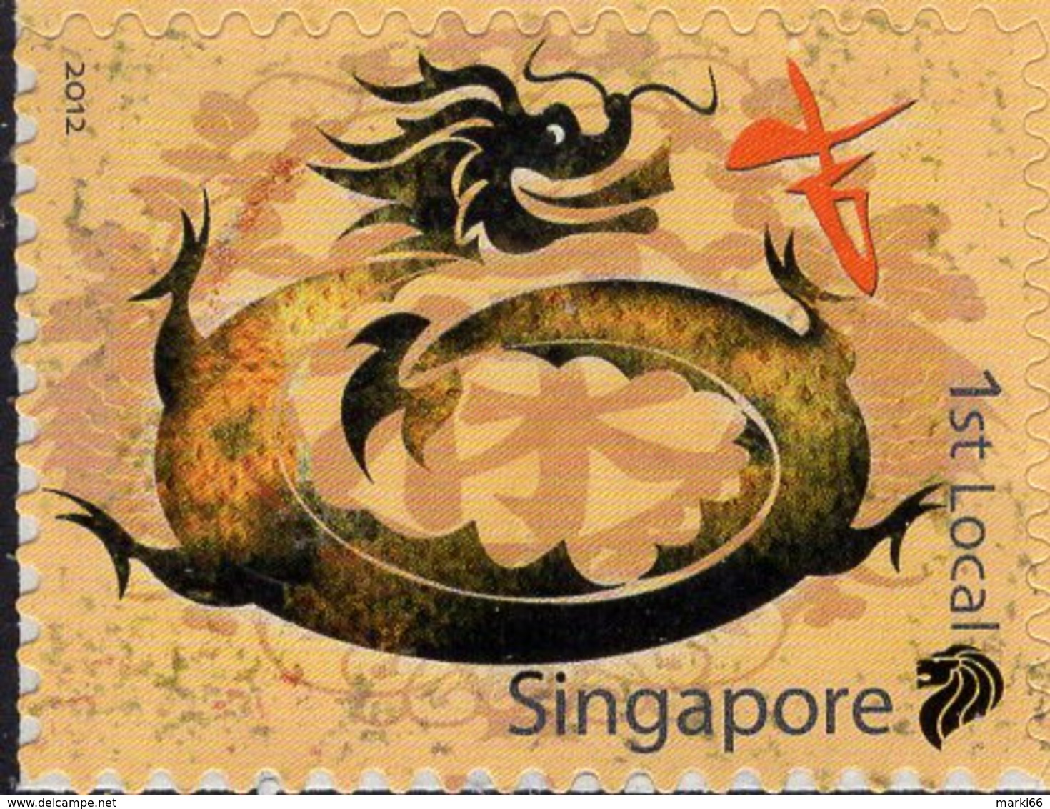 Singapore - 2012 - Year Of The Dragon - Mint Self-adhesive Stamp - Singapur (1959-...)