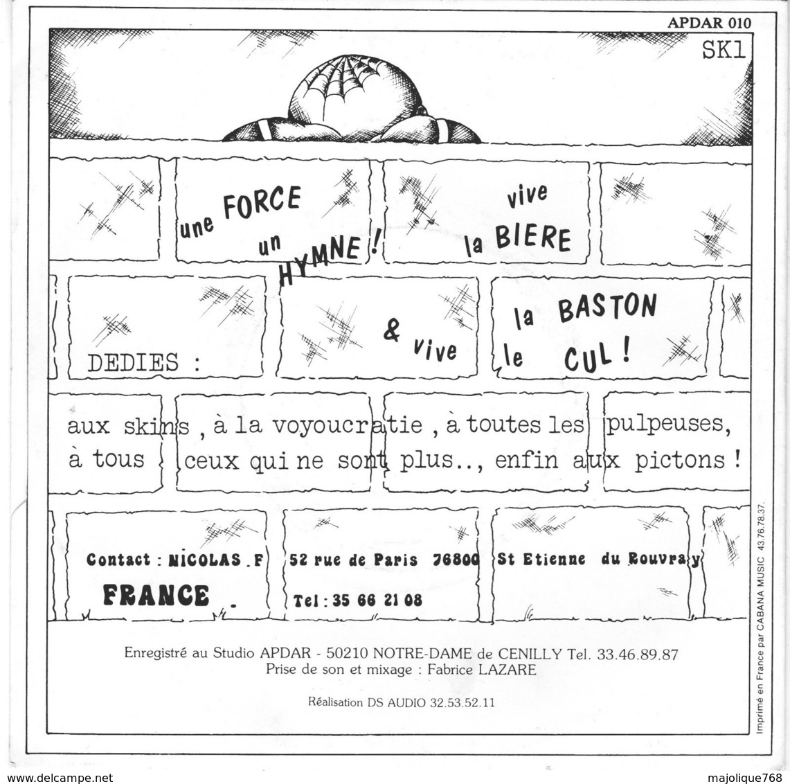 Disque Des Skinkorps - Une Force Un Hymne - APDAR 010 - 1986 - - Punk