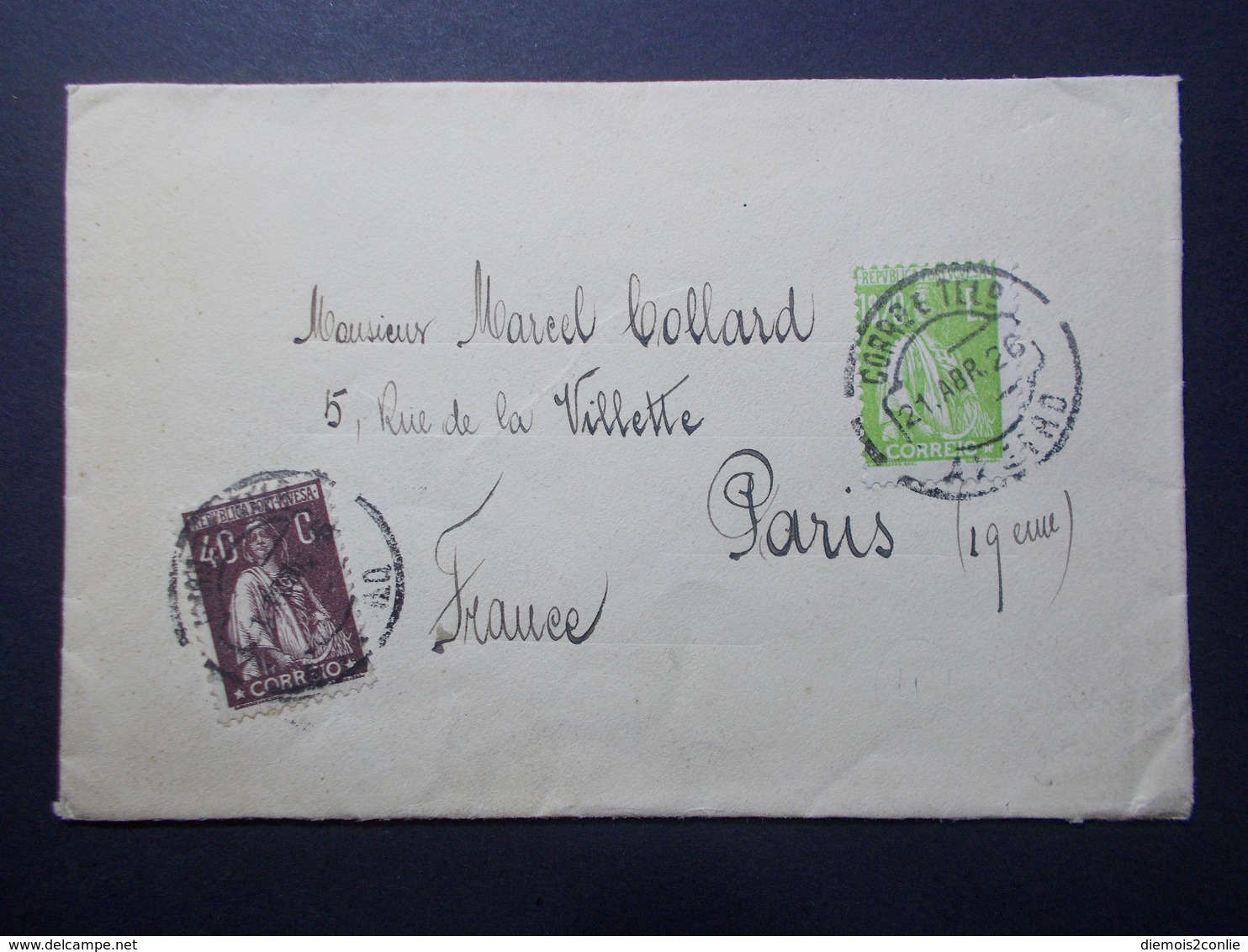 Marcophilie  Cachet Lettre Obliteration - PORTUGAL  - 1926 (2409) - Lettres & Documents