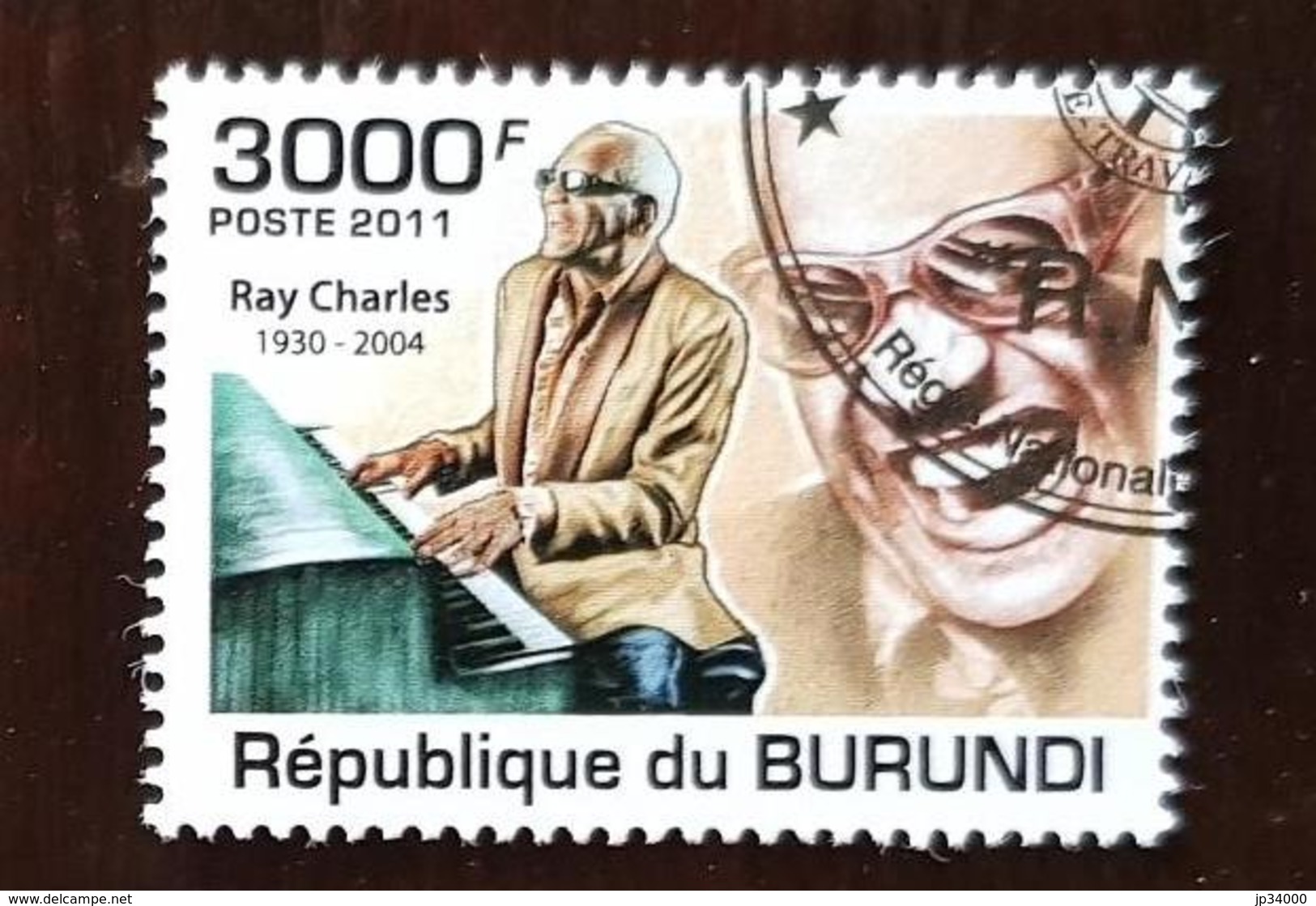 BURUNDI Ray Charles, Musique, Rock N Roll, 1 Valeur Oblitérée émise En 2011 (used) - Zangers