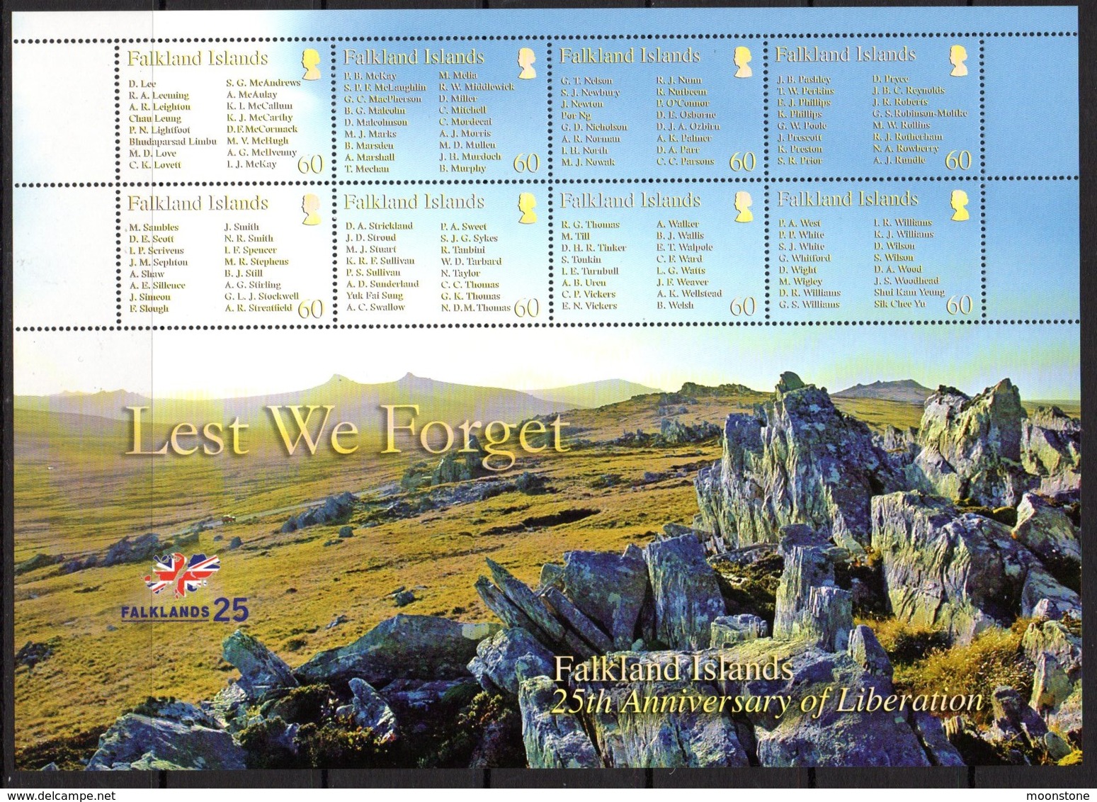 Falkland Islands 2007 25th Anniversary Of Liberation, 'Lest We Forget' MS X 2, MNH - Falkland