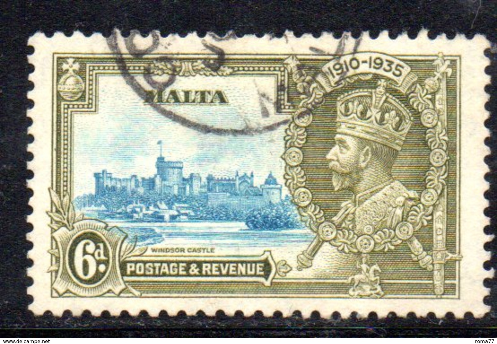 APR849 - MALTA 1935 ,  Unificato N. 173  Usato  (2380A) . Giubileo - Malta