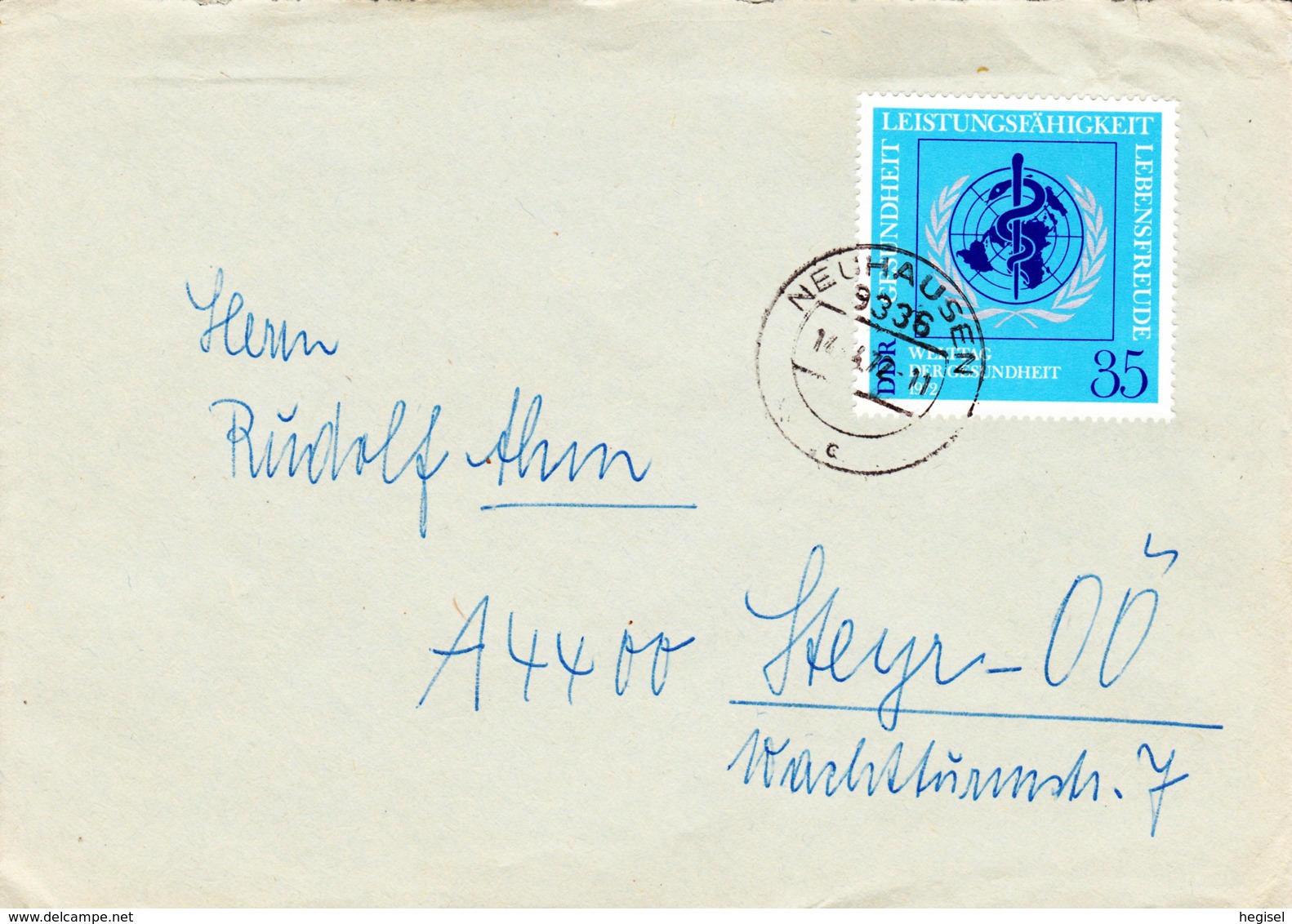 1972, DDR, "Weltherzmonat", Echt Gelaufen - Private Covers - Used