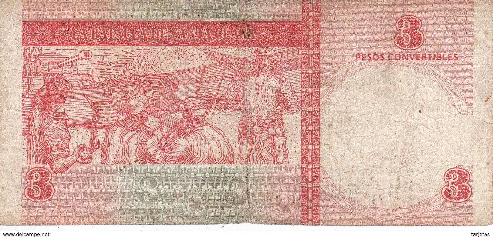 BILLETE DE CUBA DE 3 PESOS CONVERTIBLES DEL AÑO 2006  (BANKNOTE) CHE GUEVARA - Cuba