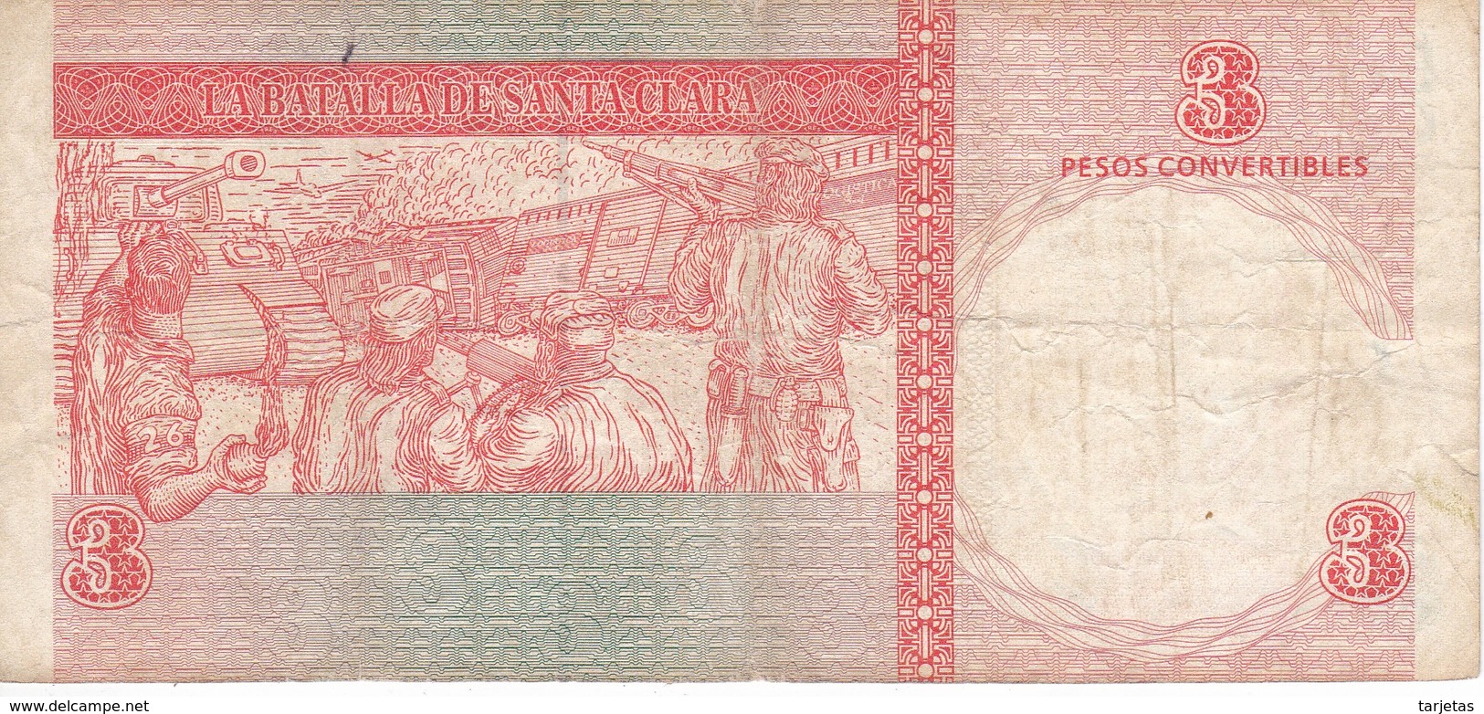 BILLETE DE CUBA DE 3 PESOS CONVERTIBLES DEL AÑO 2007  (BANKNOTE) CHE GUEVARA - Cuba