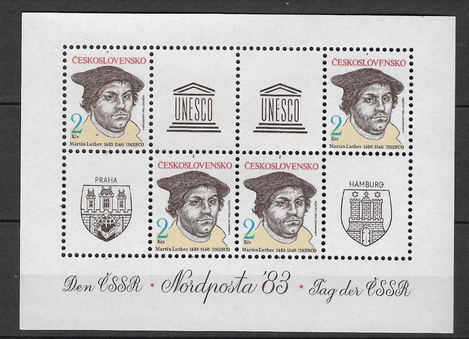 CHECOSLOVAQUIA 1983, Nordposta S/s Mnh (LUTHER) - Nuevos