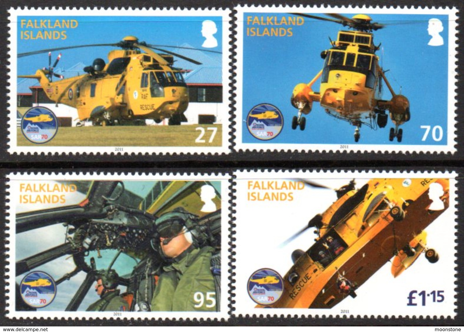 Falkland Islands 2011 RAF Search & Rescue Helicopters Set Of 4, MNH, SG 1185/8 - Falkland Islands