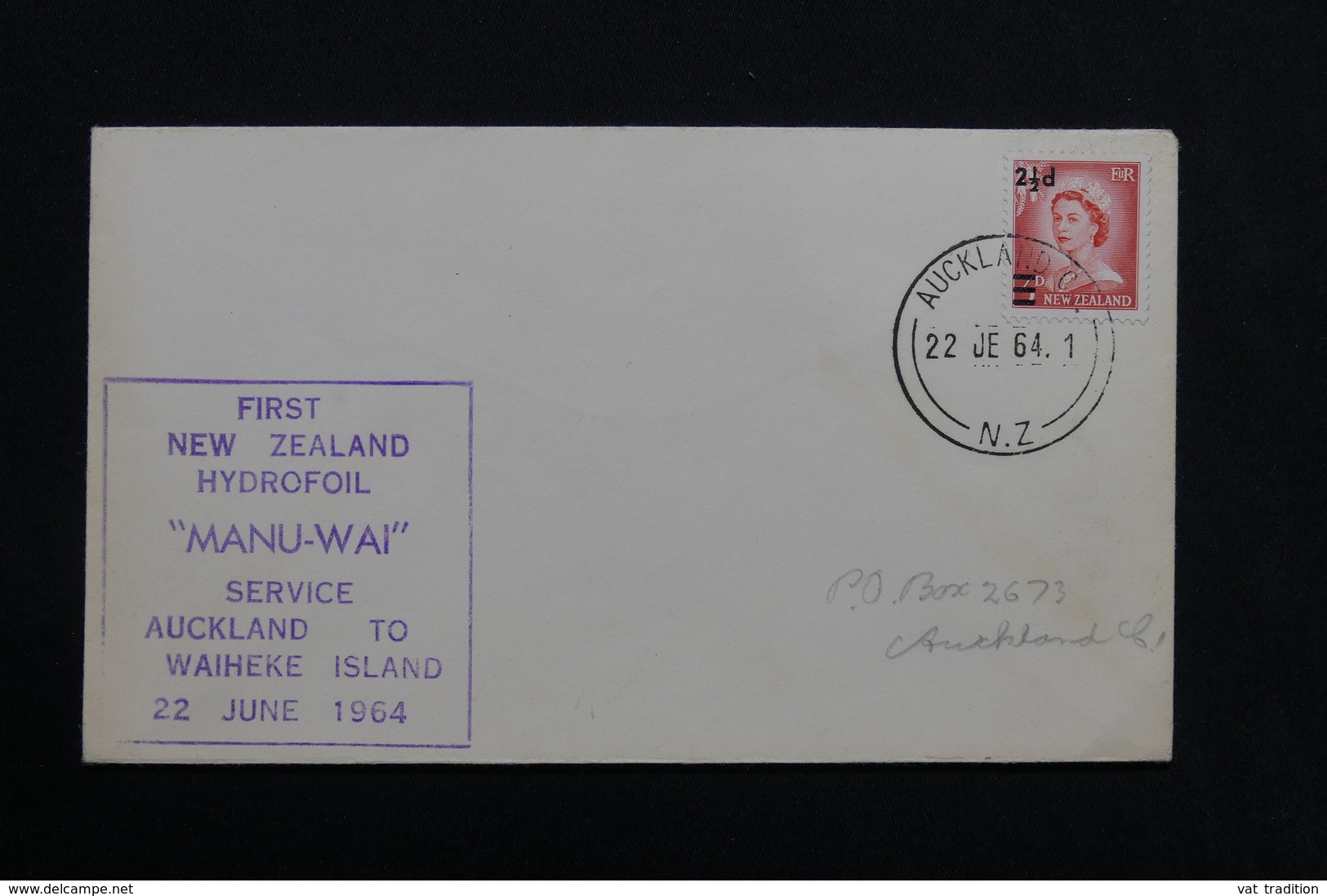 NOUVELLE ZÉLANDE - Enveloppe  1 Er Vol  " Manu Wai "  Auckland / Waiheke Island En 1964 - L 28492 - Cartas & Documentos