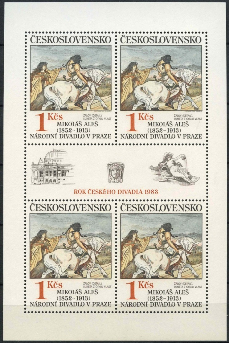 CHECOSLOVAQUIA 1983, Art, 1 M/s MNH (PAINTINGS - MIKOLAS ALES) - Neufs