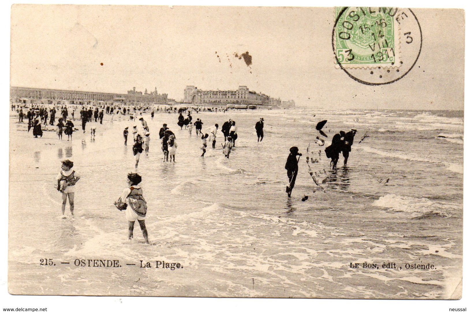 Tarjeta Postal Circulada De 1911 Ostende -la Plage. - Oostende
