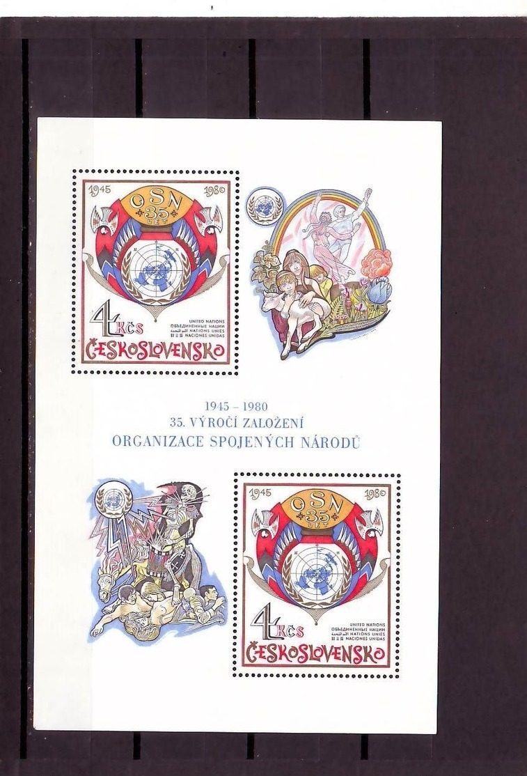 CHECOSLOVAQUIA 1980, 35 Years United Nations S/s MNH - Neufs