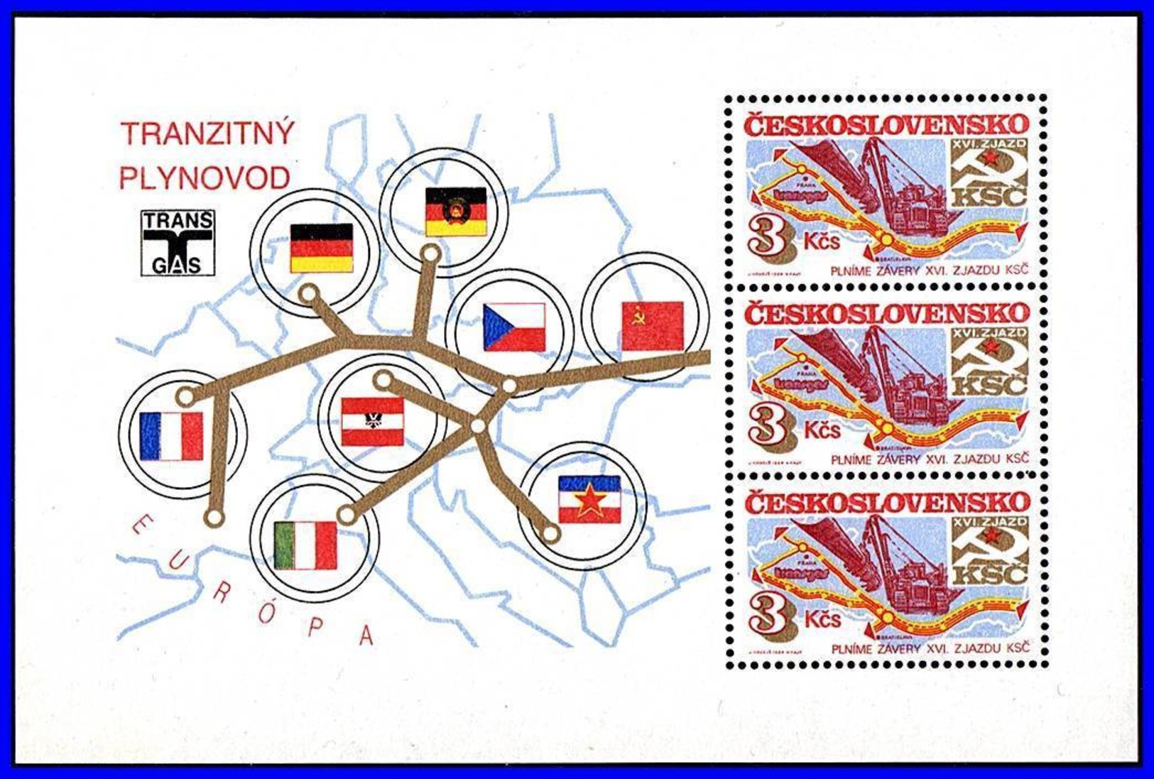 CHECOSLOVAQUIA 1984, European Gas Pipe Line S/s Mnh - Neufs