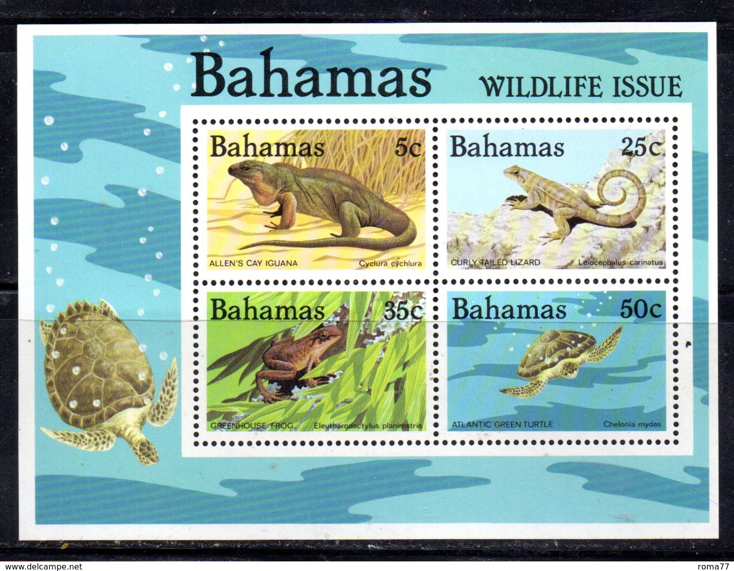 BF25 - BAHAMAS 1984 , Il BF N. 41A Rettili  ***  Piega Orizzontale - Sierra Leone (1961-...)