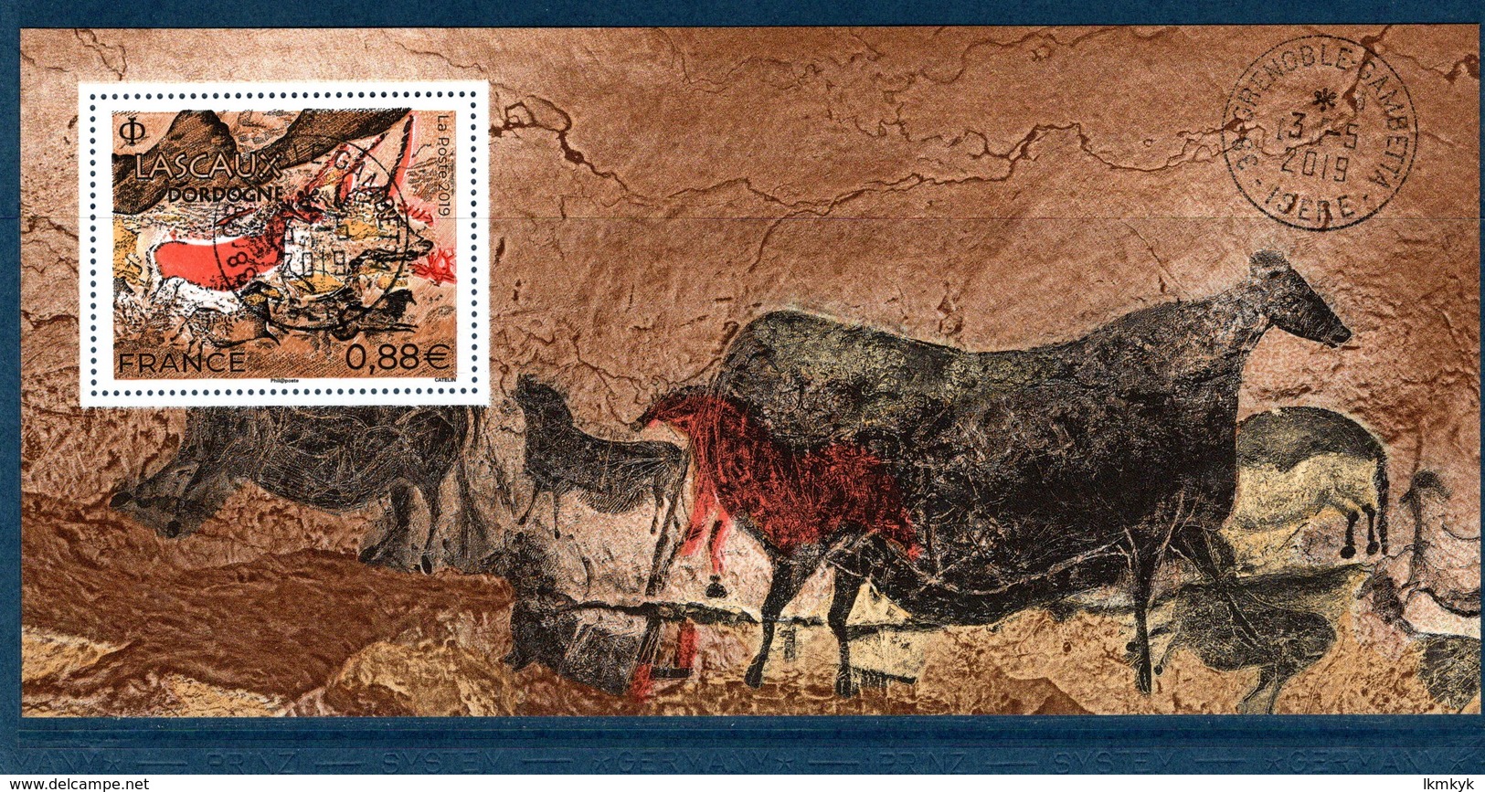 France 2019.Souvenir Philatélique Lascaux.Cachet Rond Gomme D'Origine. - Gebraucht