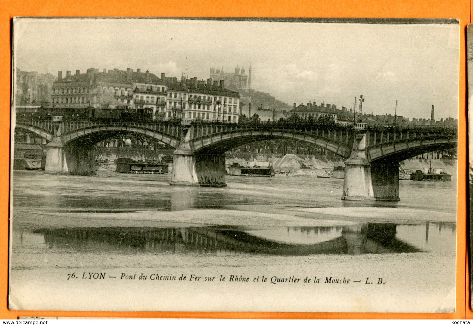 SPR297, Lyon, Pont Du Chemin De Fer Sur Le Rhône, Quartier De La Mouche, 76, Circulée 1919 - Autres & Non Classés