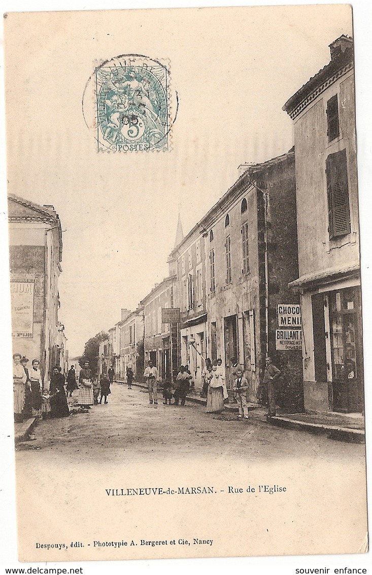 CPA Villeneuve De Marsan Rue De L'Eglise 40 Landes - Villeneuve De Marsan