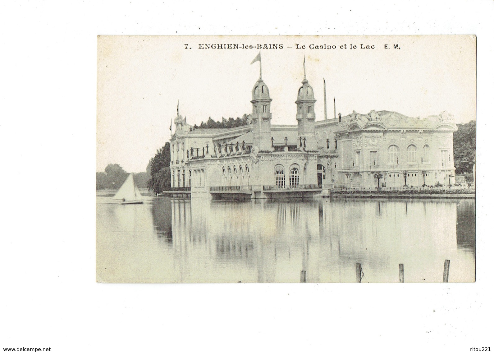 Cpa - 95 - ENGHIEN Les BAINS - Le Casino Et Le Lac - E.M. 7 - 1911 - Enghien Les Bains