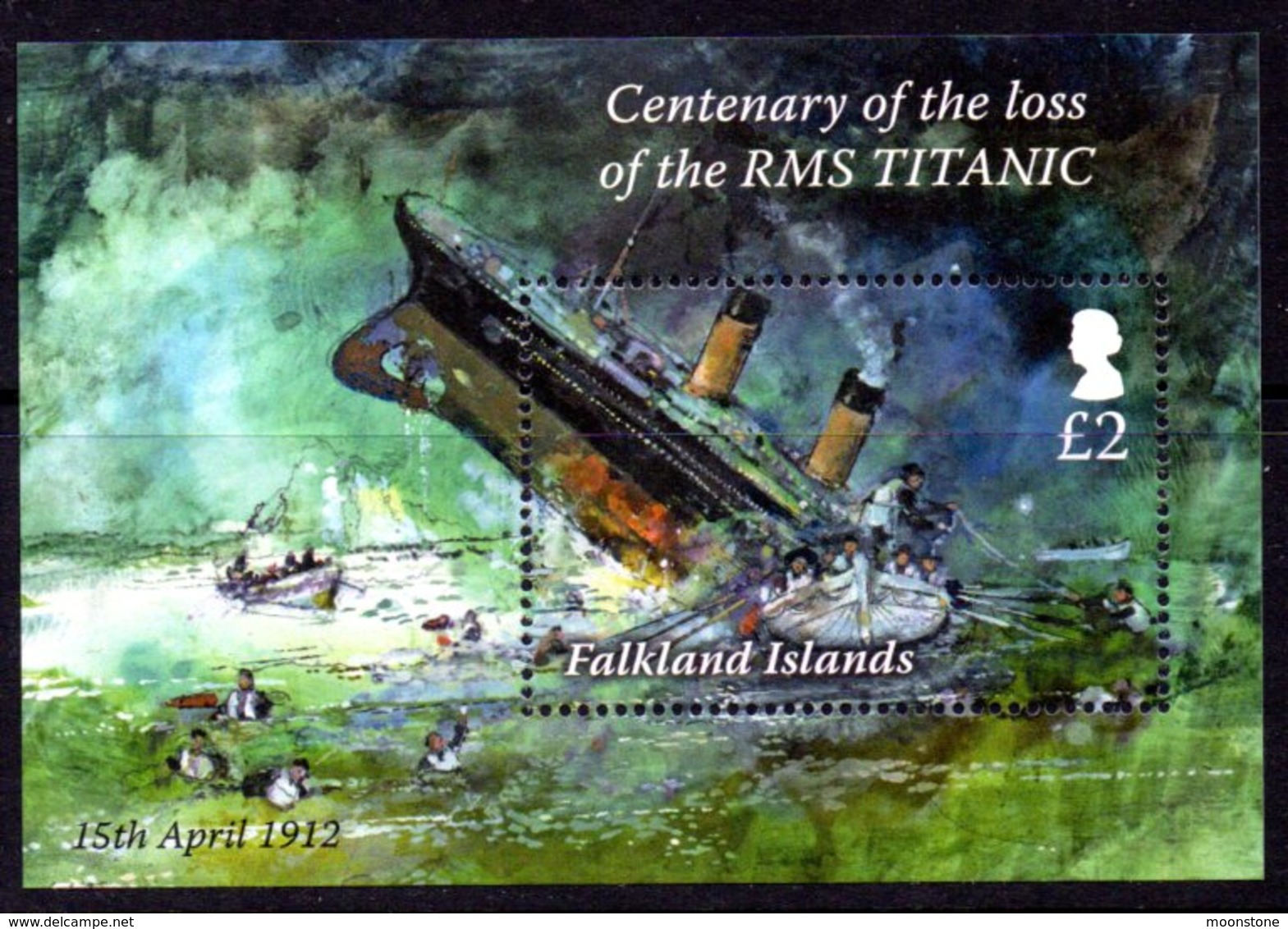 Falkland Islands 2012 Shipwrecks RMS Titanic MS, MNH - Falkland Islands