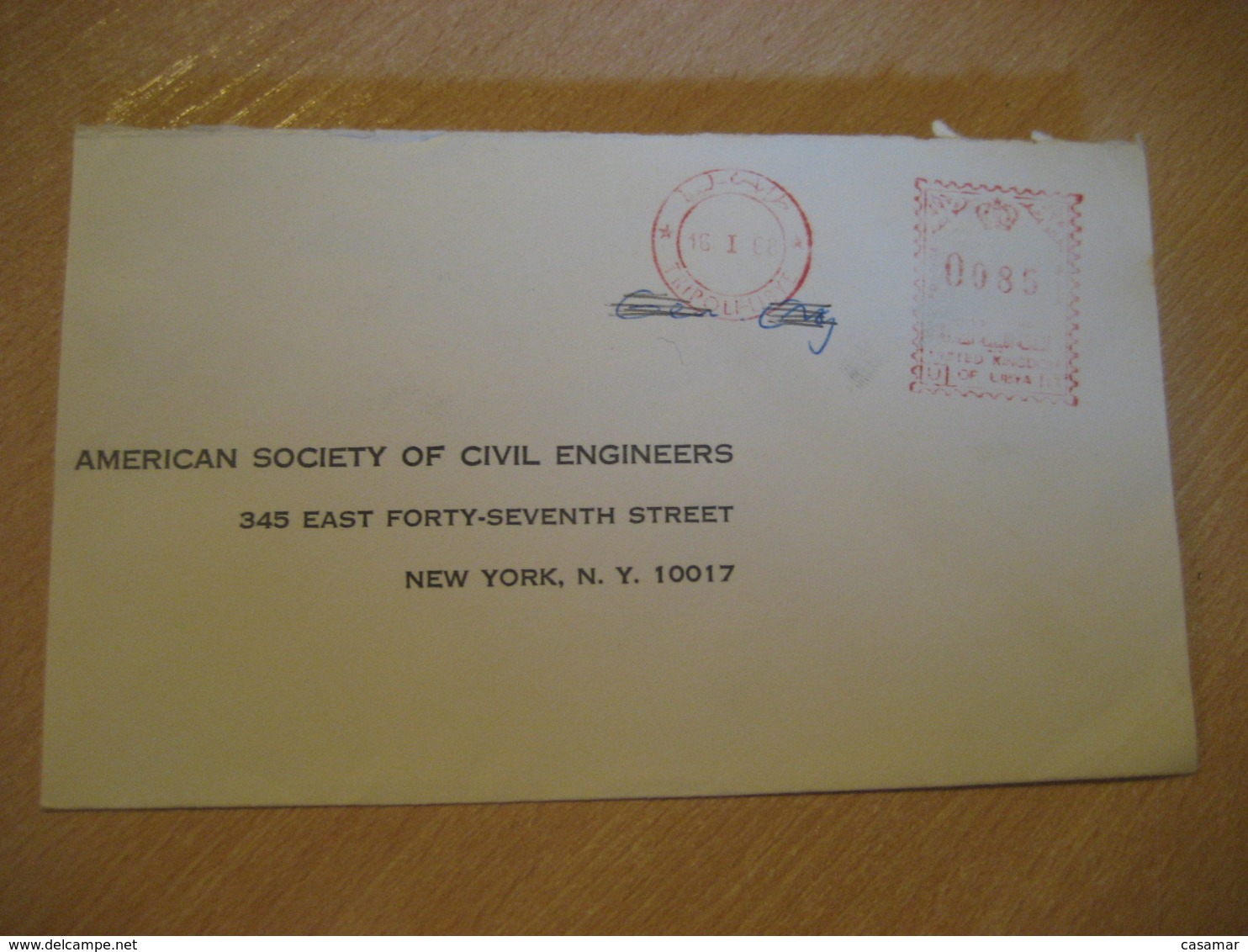 TRIPOLI 1968 To New York USA Meter Mail Cancel Cancel Cover LIBYA Libia - Libye