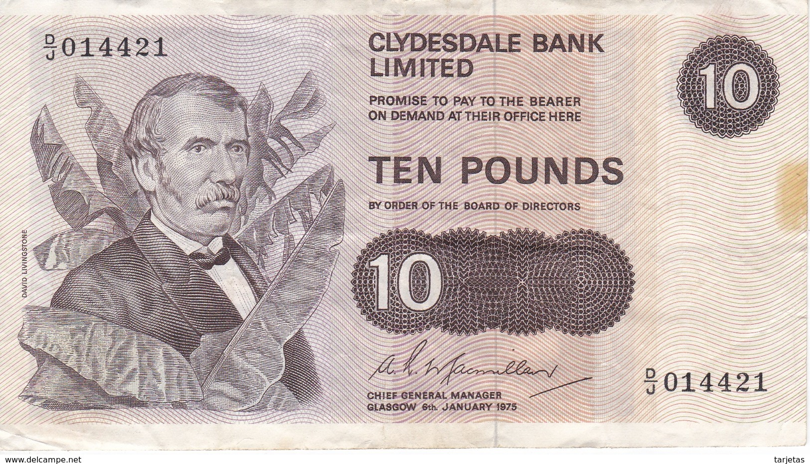 BILLETE DE ESCOCIA DE 10 POUNDS DEL AÑO 1975 CLYDESDALE BANK (BANKNOTE) - 10 Pounds
