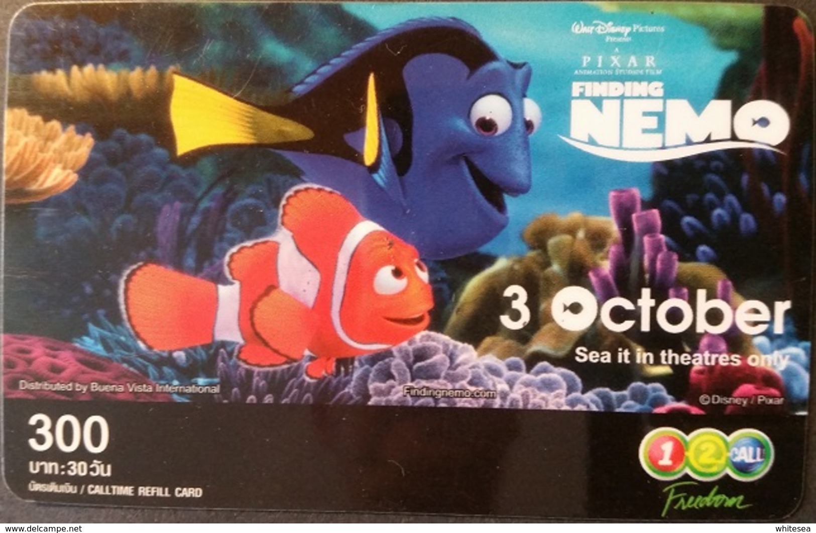 Mobilecard Thailand - 12Call - Movie,Film - Disney - Finding Nemo - Fische (2) - Disney