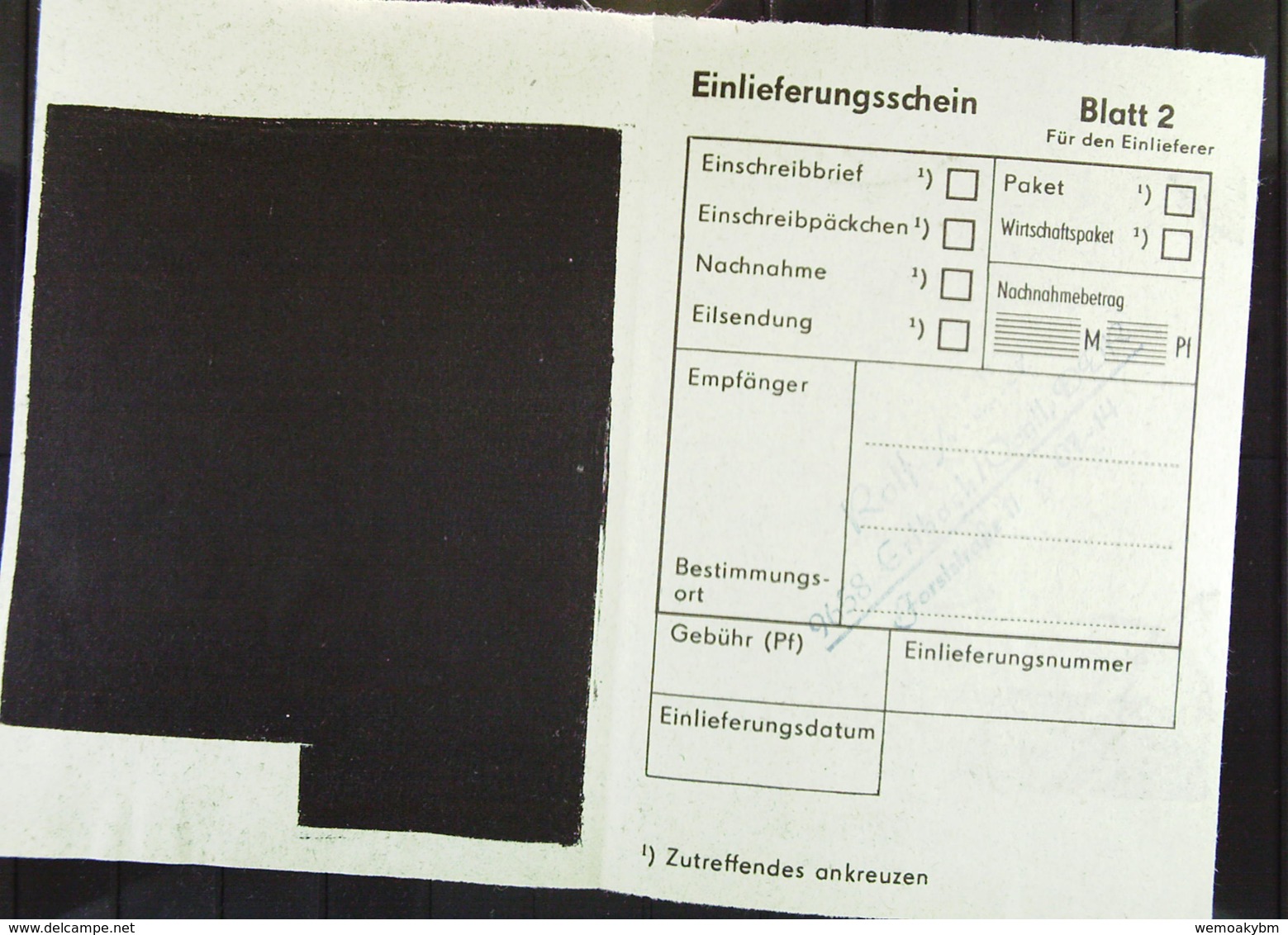 DDR: R-Eil-Fern-Bf 35 Pf Wiesenburg Landschaftsparks Mit SbPA-R-Zettel 3, 7586 Boxberg (646), 25.6.90 Knr: 2616 (2) - Etiquetas De Certificado