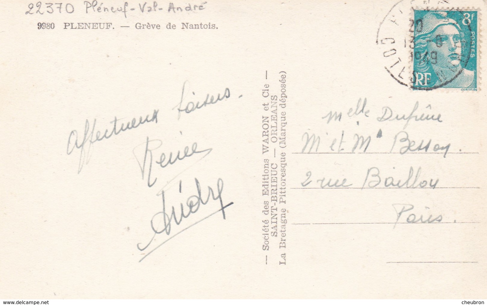 22. PLENEUF . GREVE DE NANTOIS. ANNÉE 1949 - Pléneuf-Val-André