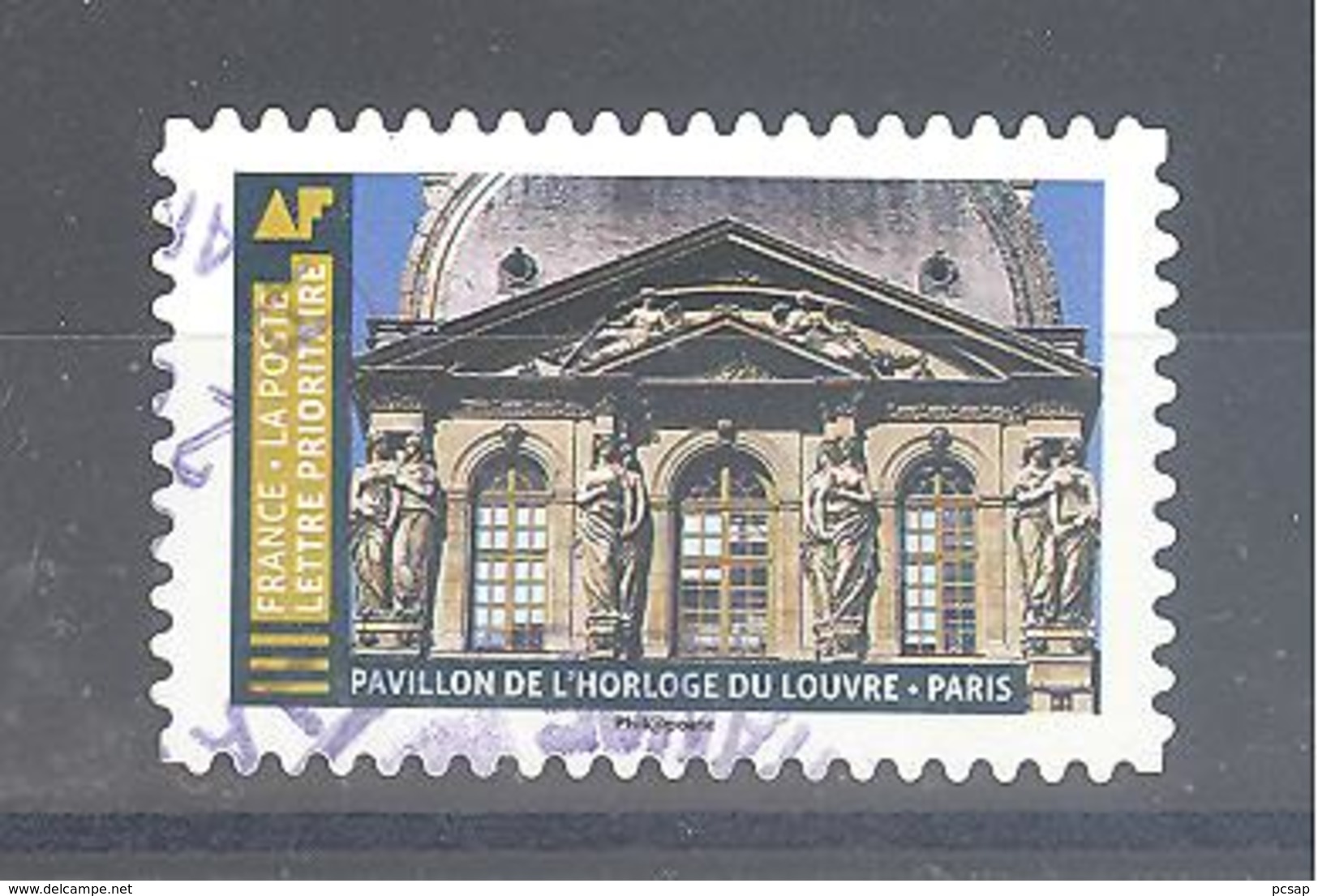France Autoadhésif Oblitéré (Histoire De Styles Architecture - Pavillon De L'horloge Du Louvre Paris) (cachet Rond) - Oblitérés