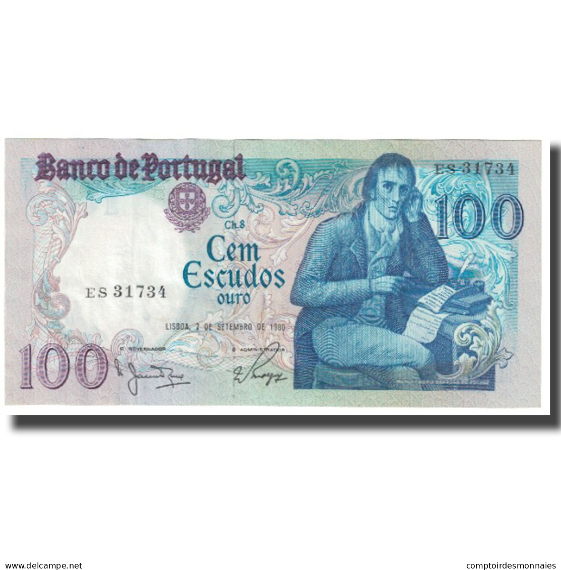 Billet, Portugal, 100 Escudos, 1980, 1980-09-02, KM:178a, NEUF - Portugal