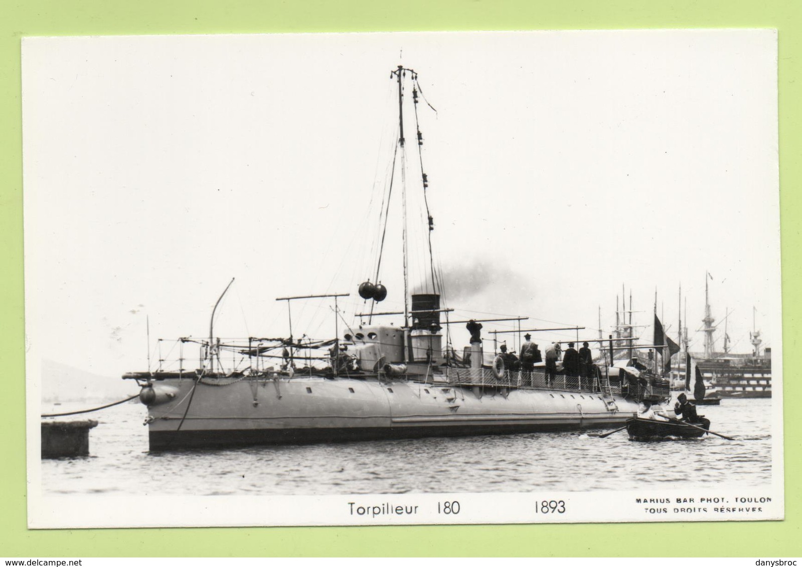 CPA - Torpilleur 180  1893 / Photo Marius Bar, Toulon / Marine - Bateaux - Guerre - Militaire - Guerre